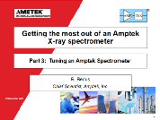 Webinar Cover - Getting the most out of an Amptek Xray Spectrometer 3 